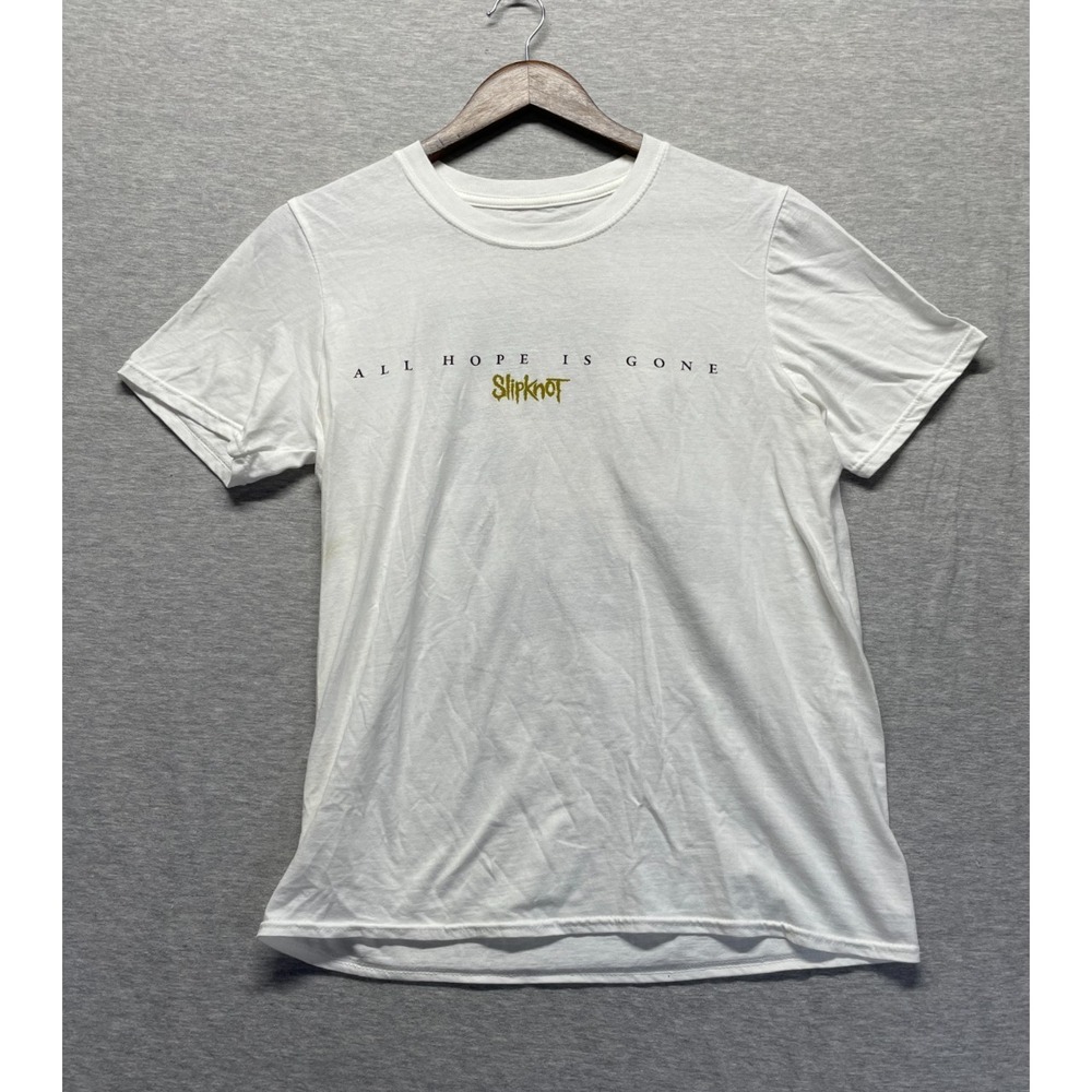 Slipknot All Hope Is Gone T Shirt Unisex Medium White Graphic Print‎ Band Logo